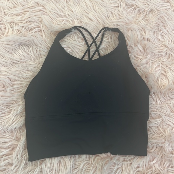 Black sports Bra open cross back cute sports bra XL - Picture 2 of 3